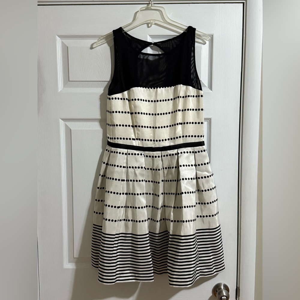 Taylor Dress with Polka Dots and Mesh Top - Size 8 - NWOT
